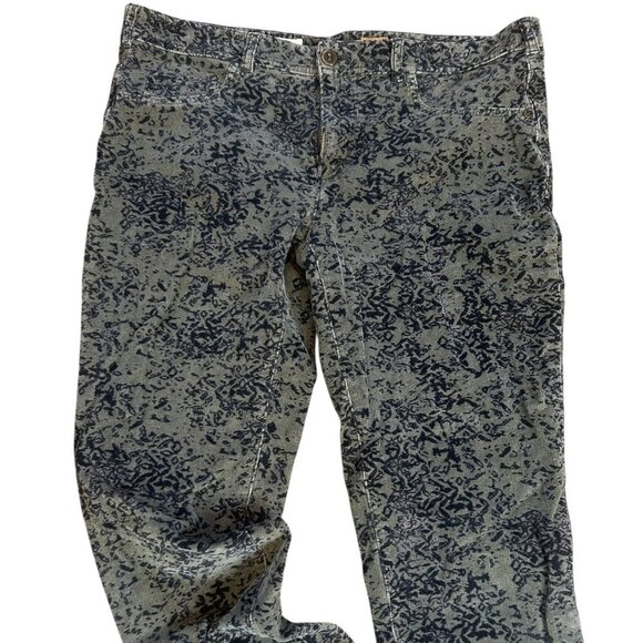 Pilcro & the Letterpress Anthropologie Green Black Floral Corduroy Jeans Size 30 - Picture 4 of 12